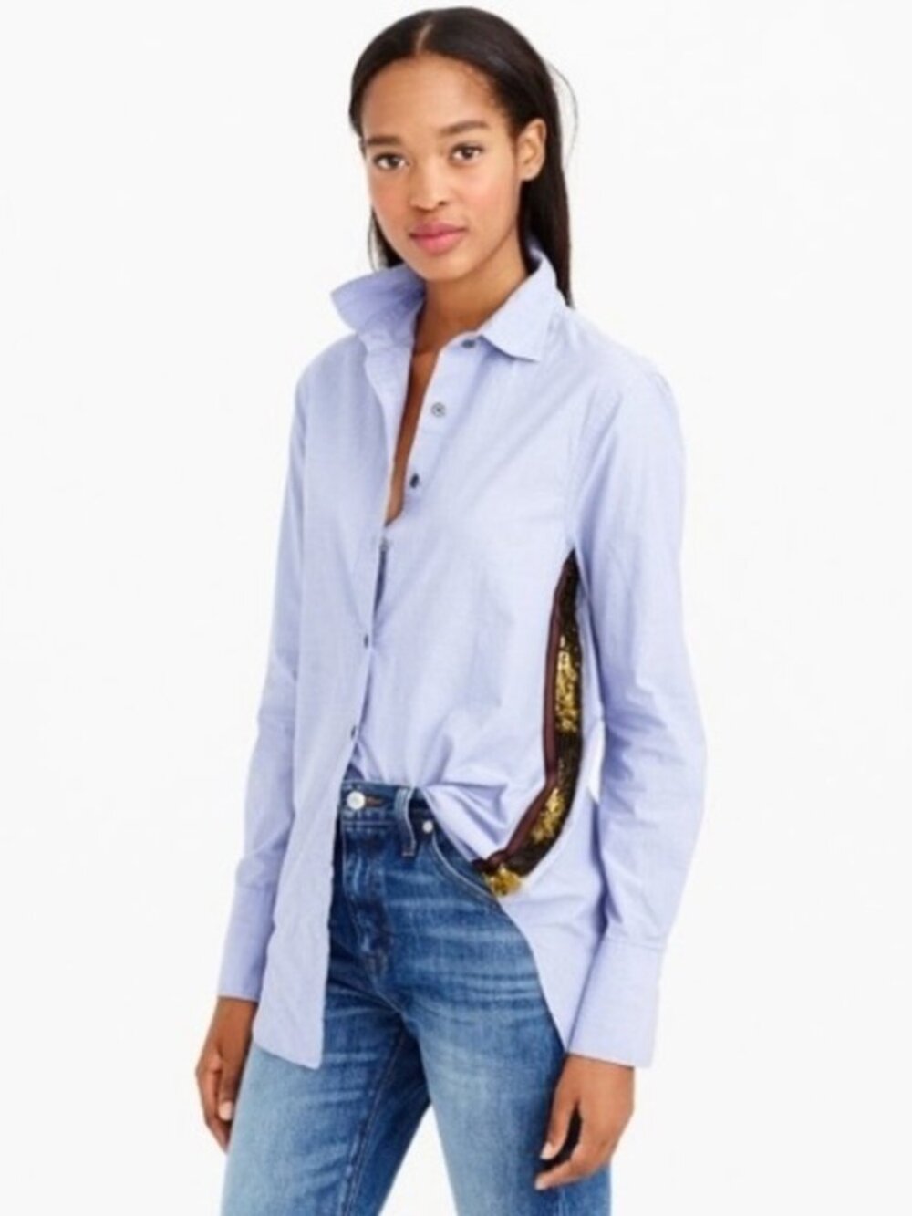 J. Crew Sequin Button Down Shirt